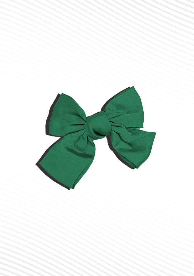 Silk Bow Clip Green