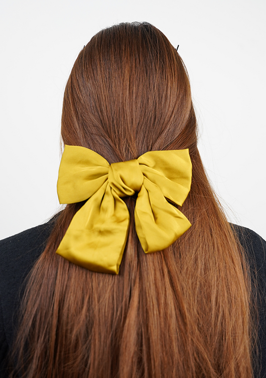 Silk Bow Clip Yellow